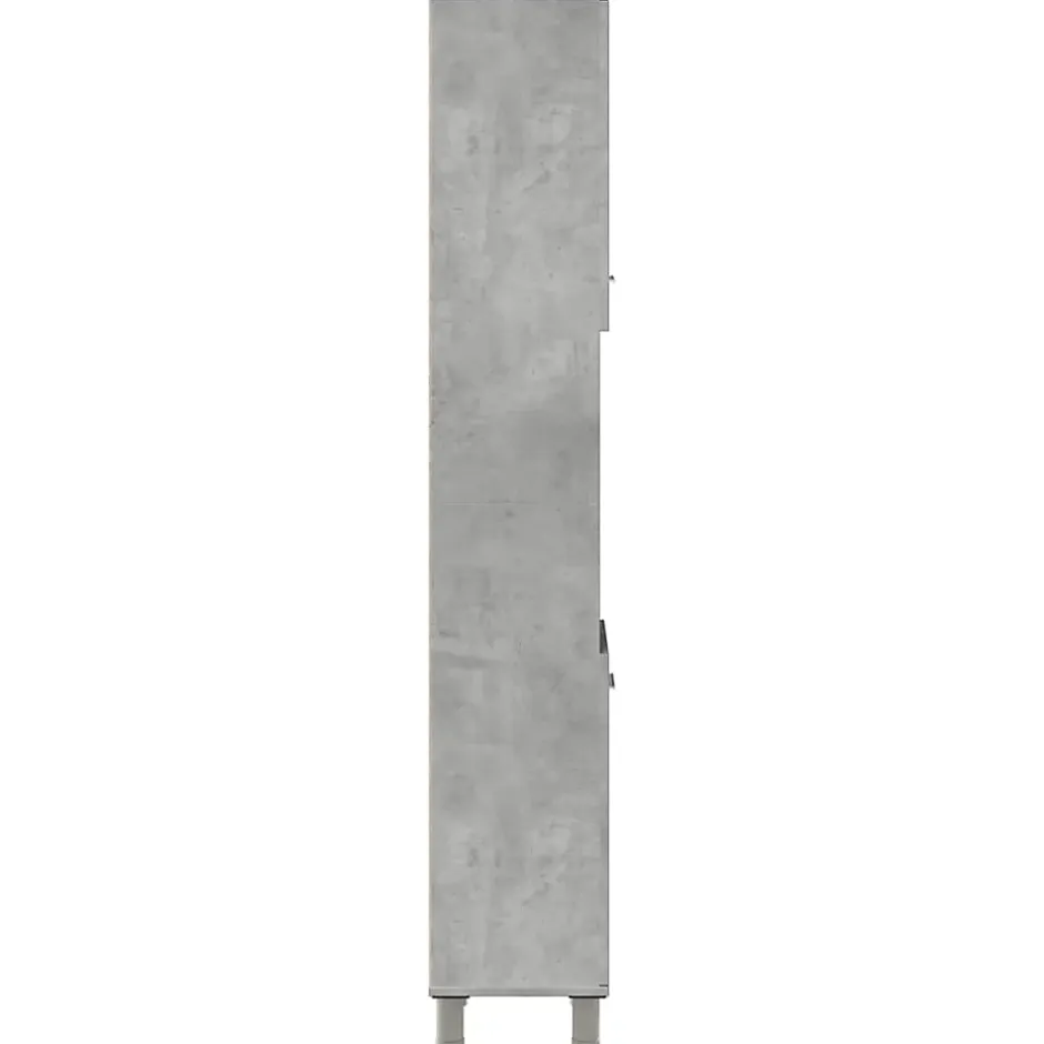 Vidaxl Armoire de salle de bain Gris béton 30x30x179 cm Aggloméré* Meuble Wc