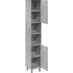 Vidaxl Armoire de salle de bain Gris béton 30x30x179 cm Aggloméré* Meuble Wc
