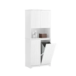 Sobuy Armoire de Salle de Bain Sac à Linge, Portes, 2 Paniers à Linge, BZR150-W,