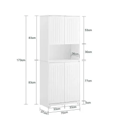Sobuy Armoire de Salle de Bain Sac à Linge, Portes, 2 Paniers à Linge, BZR150-W,