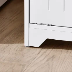Sobuy Armoire de Salle de Bain Sac à Linge, Portes, 2 Paniers à Linge, BZR150-W,