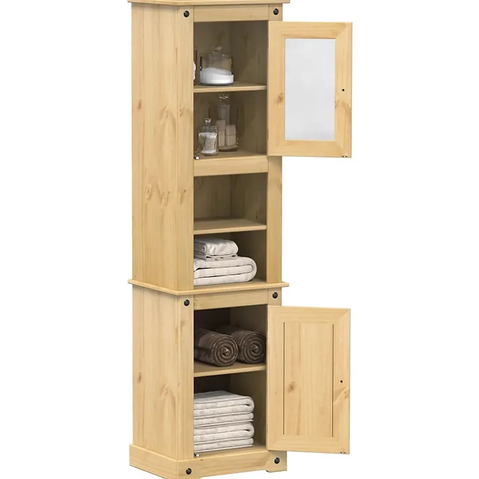 Vidaxl Armoire de salle de bain Corona 50x40x185 cm bois de pin massif