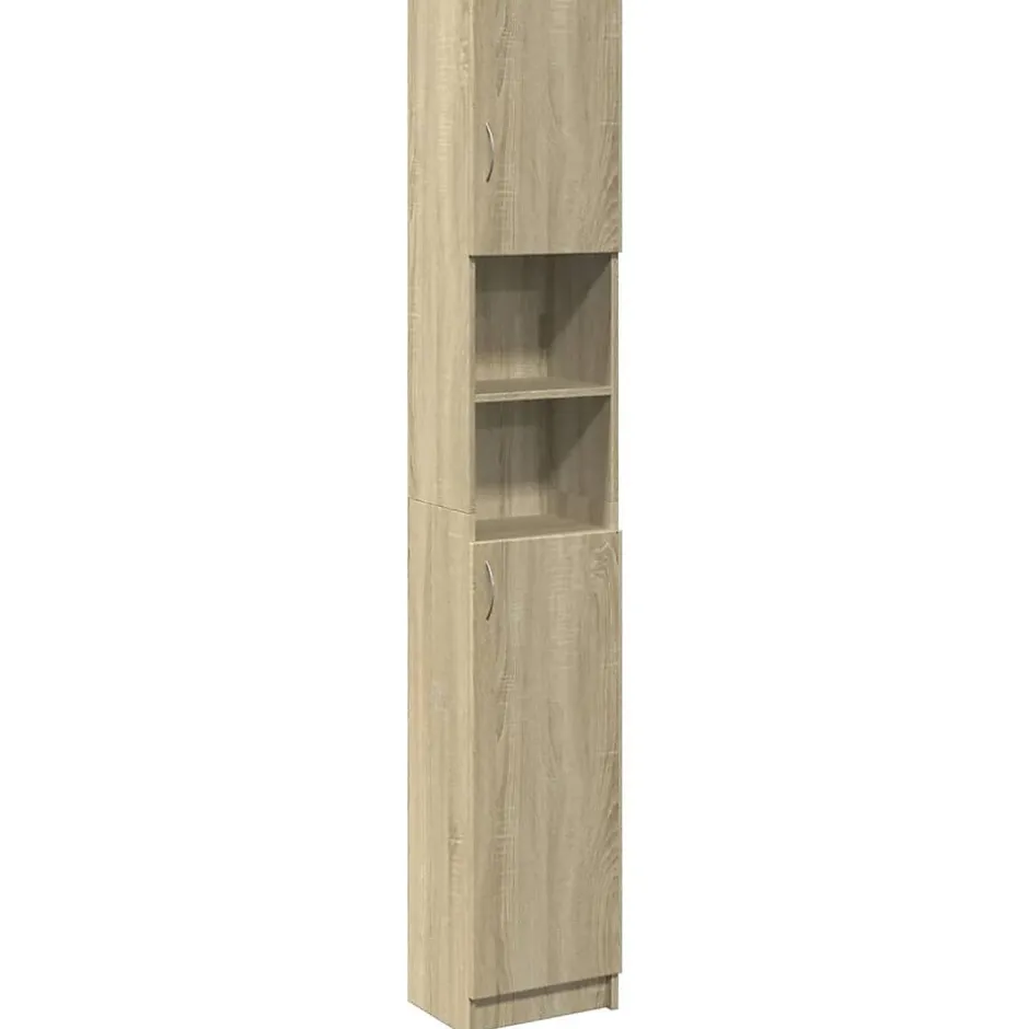 Vidaxl Armoire de salle de bain Chêne sonoma 32x25,5x190 cm Aggloméré* Meuble Wc