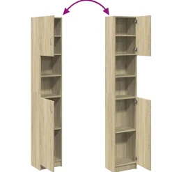 Vidaxl Armoire de salle de bain Chêne sonoma 32x25,5x190 cm Aggloméré* Meuble Wc
