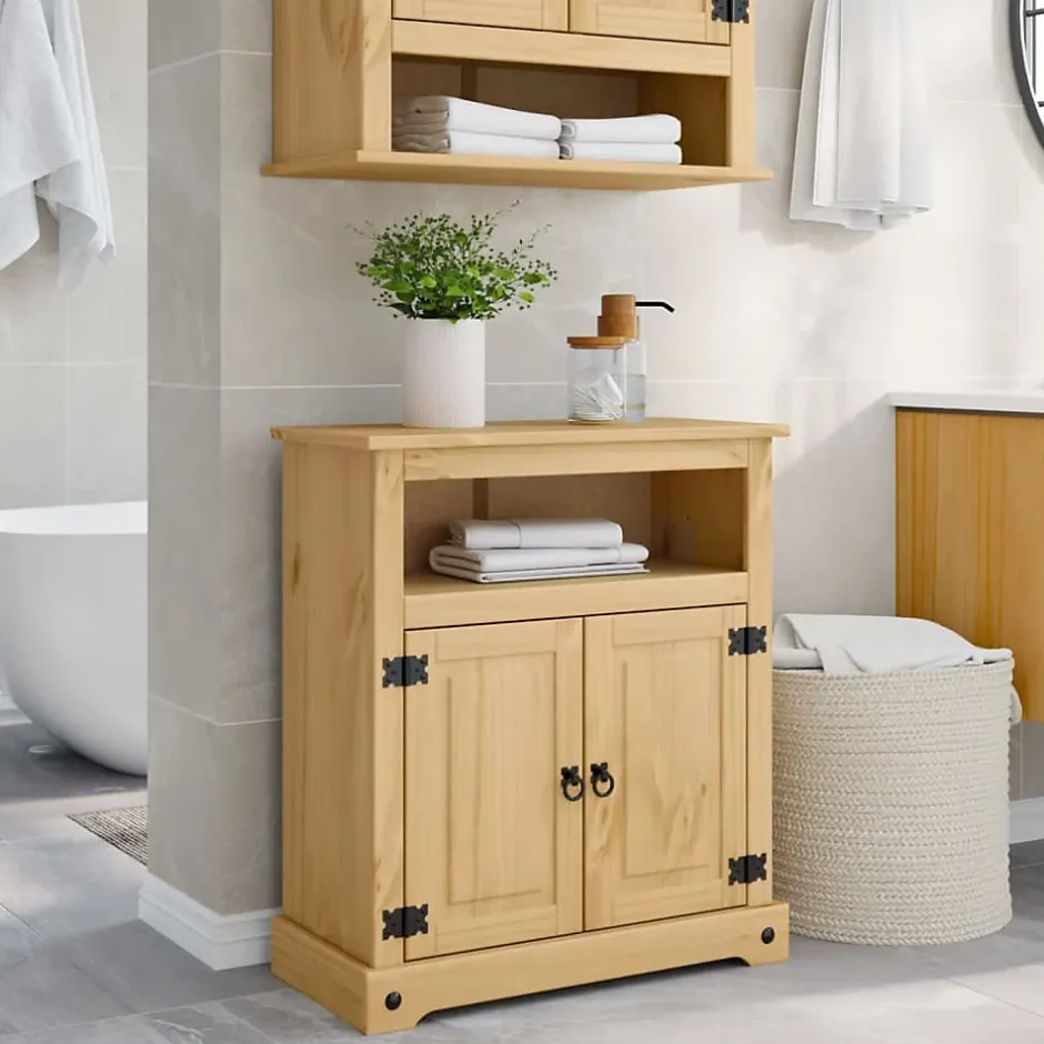 Vidaxl Armoire de salle de bain Corona 70x33x80 cm bois de pin massif