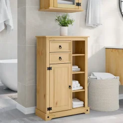 Vidaxl Armoire de salle de bain Corona 70x33x110 cm bois de pin massif