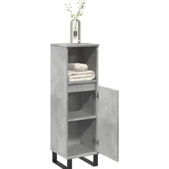 Vidaxl Armoire de salle de bain gris béton 30x30x100 cm