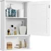 Giantex Armoire de Salle de Bain Mural Etagere Reglable en Hauteur Blanc