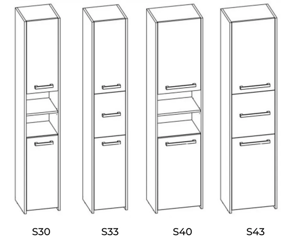 3xE Living Armoire de salle de bain, chêne sonoma, 170 x 30 x 30 cm* Armoire De Salle De Bains