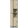 Vidaxl Armoire de salle de bain chêne sonoma bois d'ingénierie métal* Meuble Wc