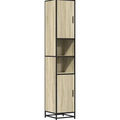 Vidaxl Armoire de salle de bain chêne sonoma bois d'ingénierie métal* Meuble Wc