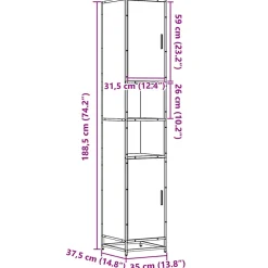 Vidaxl Armoire de salle de bain chêne sonoma bois d'ingénierie métal* Meuble Wc