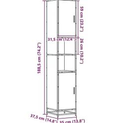 Vidaxl Armoire de salle de bain chêne sonoma bois d'ingénierie métal* Meuble Wc
