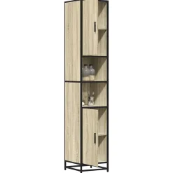 Vidaxl Armoire de salle de bain chêne sonoma bois d'ingénierie métal* Meuble Wc