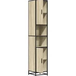 Vidaxl Armoire de salle de bain chêne sonoma bois d'ingénierie métal* Meuble Wc