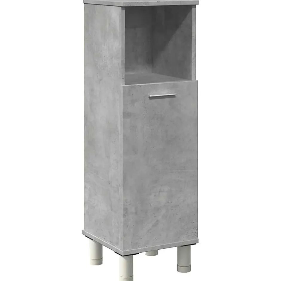Vidaxl Armoire de salle de bain Gris béton 30x30x95 cm Aggloméré* Meuble Wc
