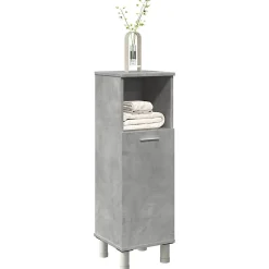 Vidaxl Armoire de salle de bain Gris béton 30x30x95 cm Aggloméré* Meuble Wc