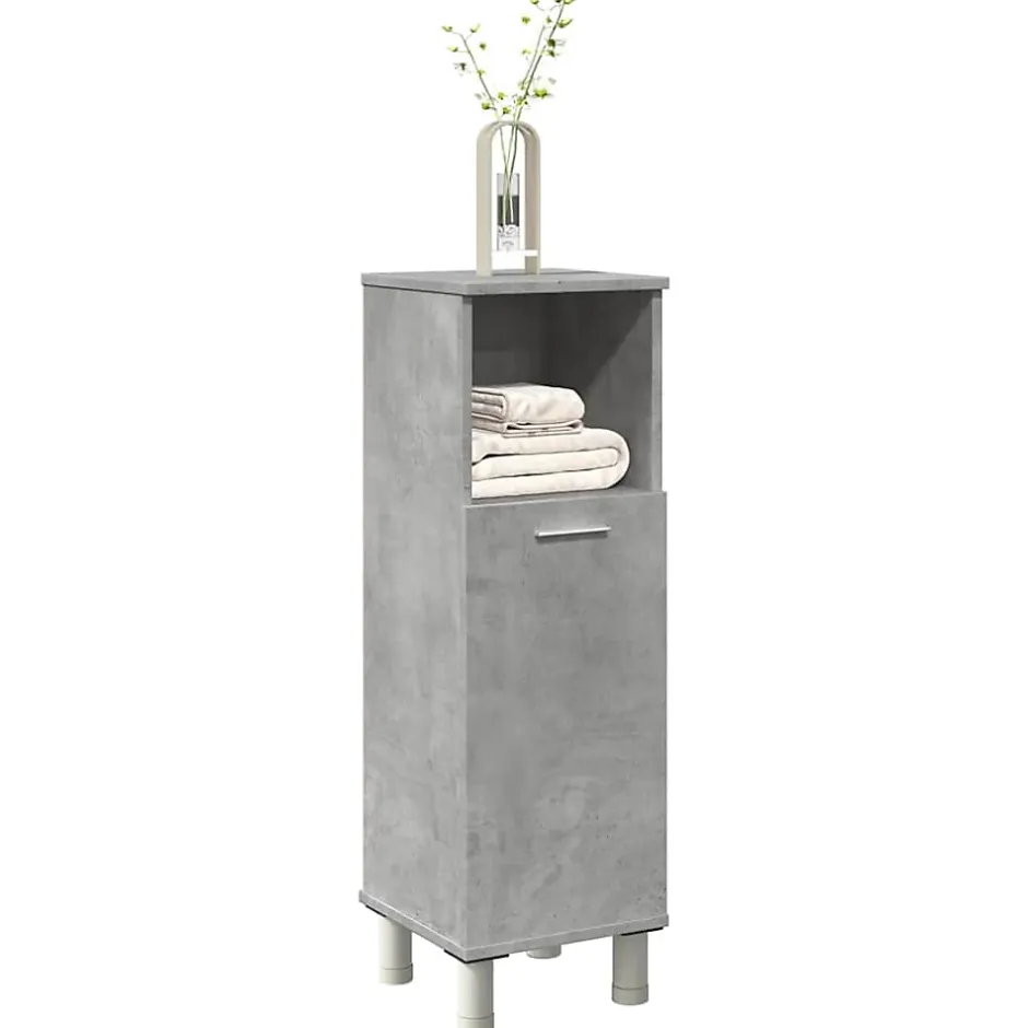 Vidaxl Armoire de salle de bain Gris béton 30x30x95 cm Aggloméré* Meuble Wc