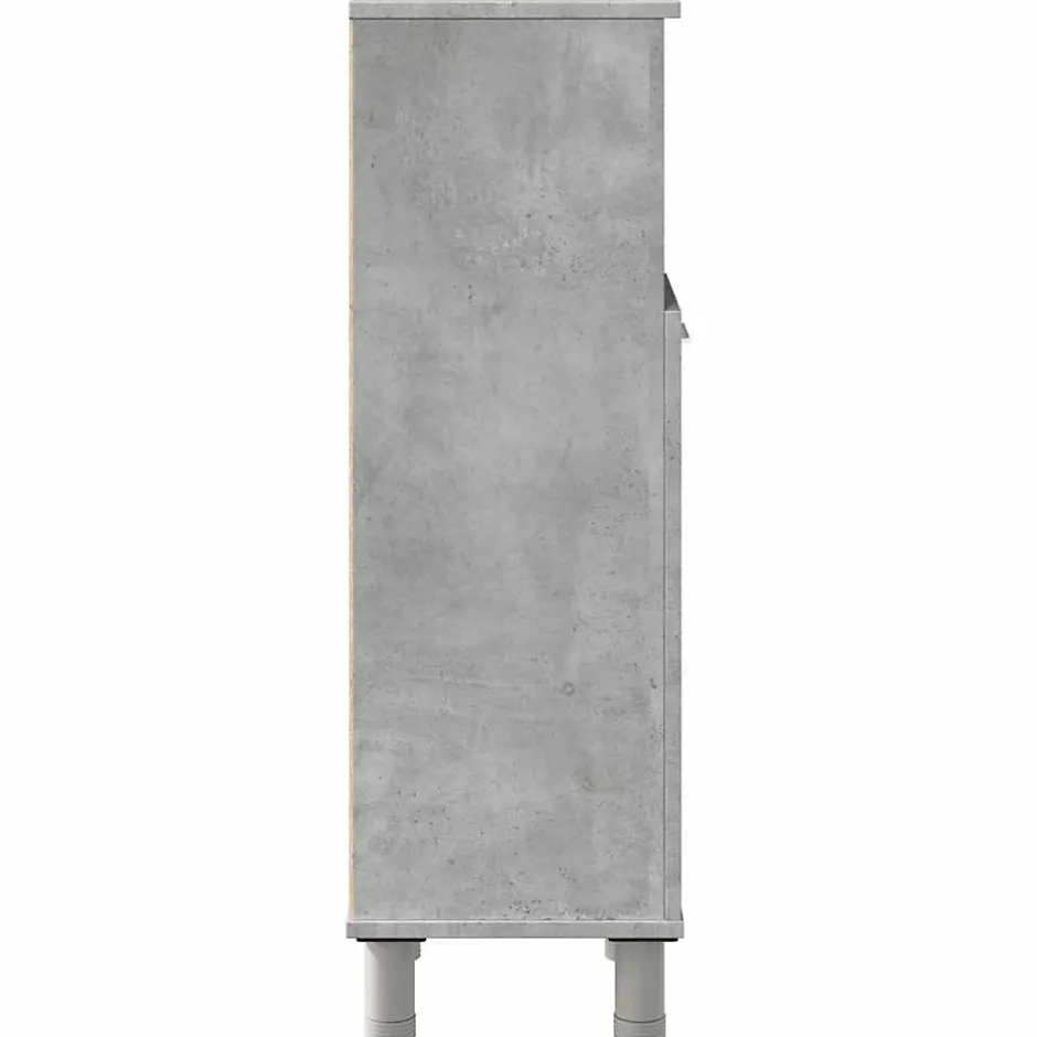 Vidaxl Armoire de salle de bain Gris béton 30x30x95 cm Aggloméré* Meuble Wc