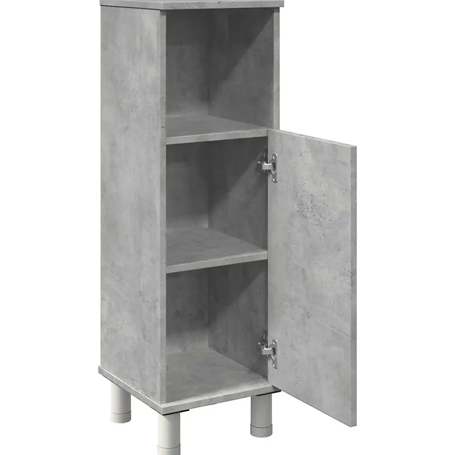 Vidaxl Armoire de salle de bain Gris béton 30x30x95 cm Aggloméré* Meuble Wc