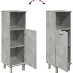 Vidaxl Armoire de salle de bain Gris béton 30x30x95 cm Aggloméré* Meuble Wc