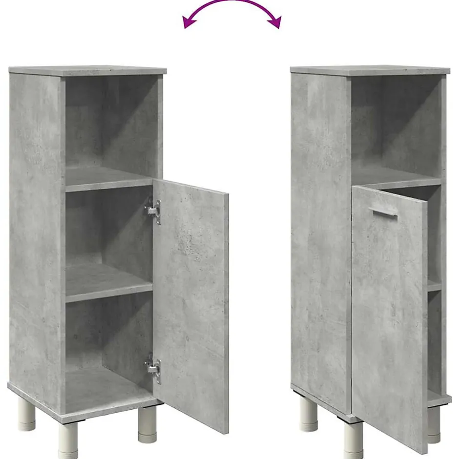 Vidaxl Armoire de salle de bain Gris béton 30x30x95 cm Aggloméré* Meuble Wc