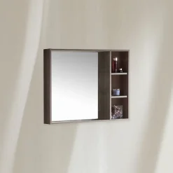 Jindoli Armoire de salle de bain avec miroir chêne brun 100 cm Aquanoma* Armoire De Toilette
