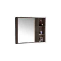 Jindoli Armoire de salle de bain avec miroir chêne brun 100 cm Aquanoma* Armoire De Toilette
