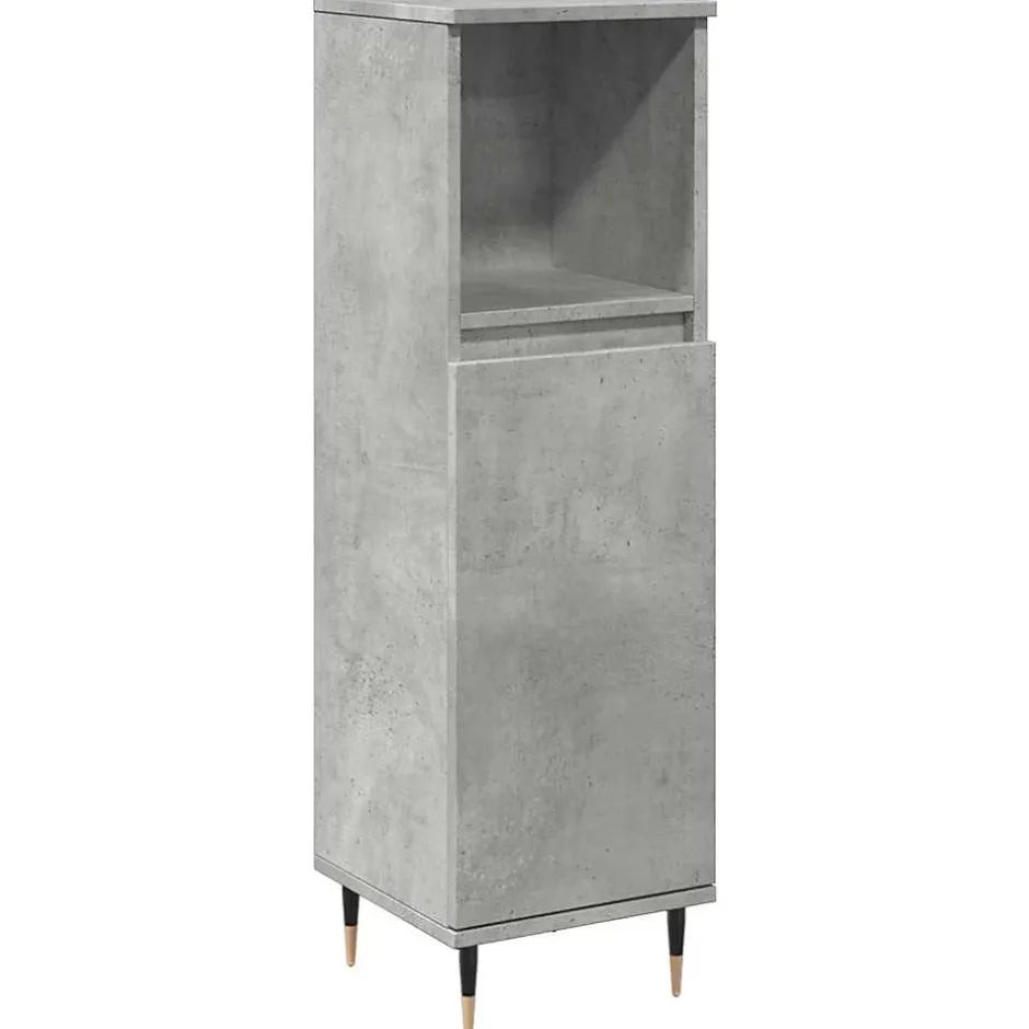 Vidaxl Armoire de salle de bain gris béton 30x30x100 cm