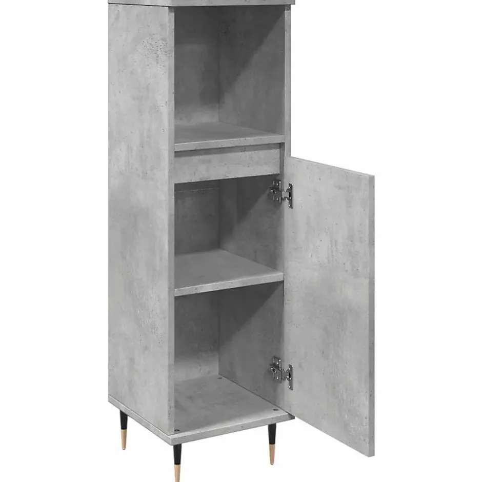 Vidaxl Armoire de salle de bain gris béton 30x30x100 cm