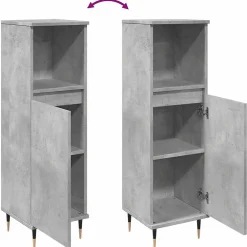 Vidaxl Armoire de salle de bain gris béton 30x30x100 cm