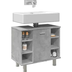 Vidaxl Armoire de salle de bain Gris béton 60x32x53,5 cm Aggloméré