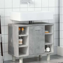Vidaxl Armoire de salle de bain Gris béton 60x32x53,5 cm Aggloméré