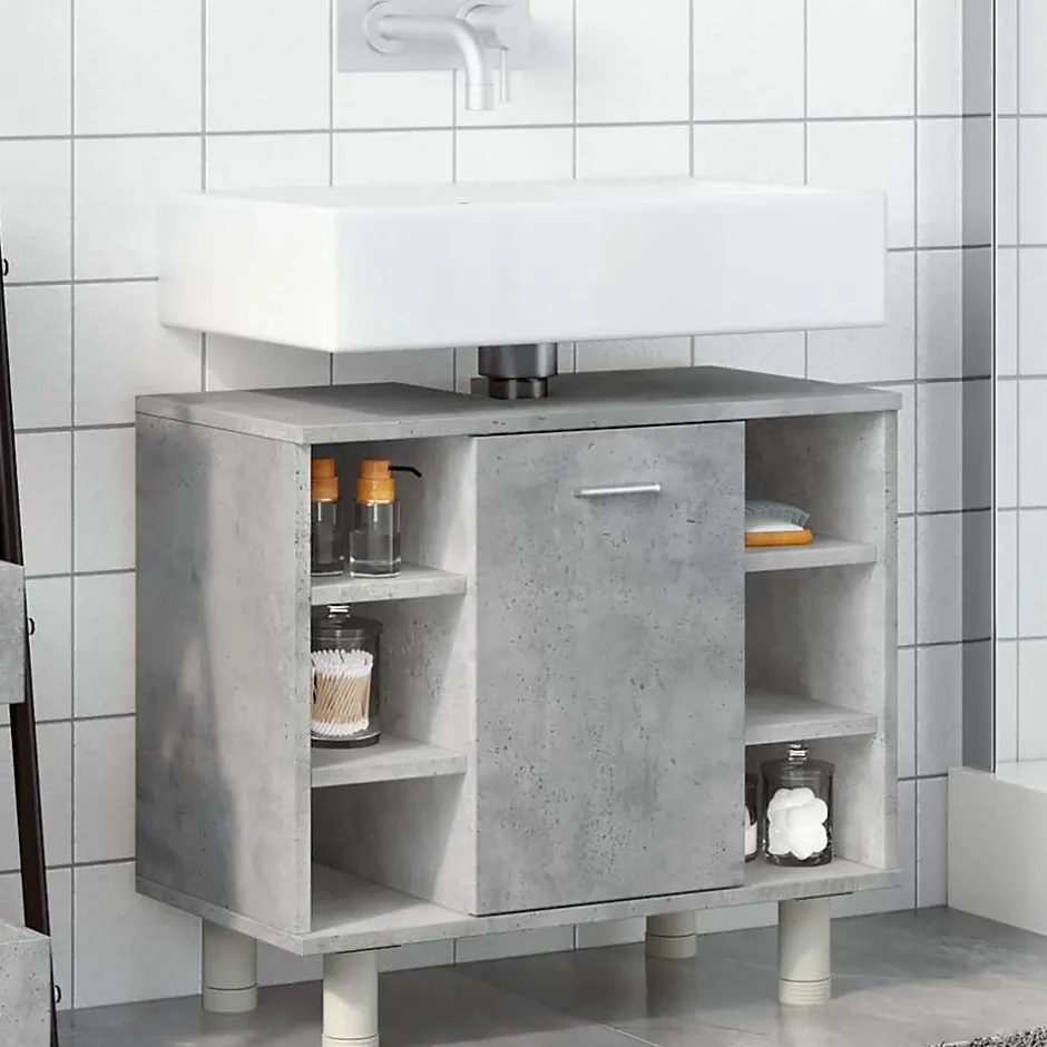 Vidaxl Armoire de salle de bain Gris béton 60x32x53,5 cm Aggloméré