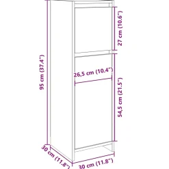 Vidaxl Armoire de salle de bain Chêne sonoma 30x30x95 cm Aggloméré