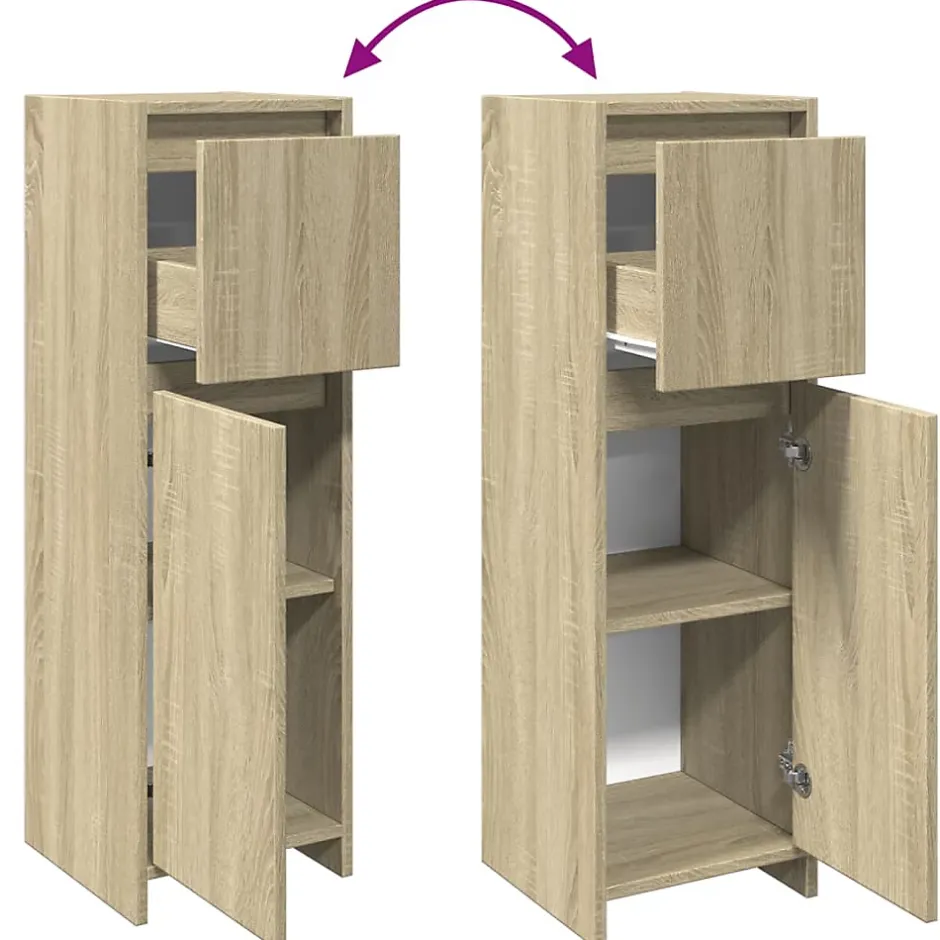 Vidaxl Armoire de salle de bain Chêne sonoma 30x30x95 cm Aggloméré