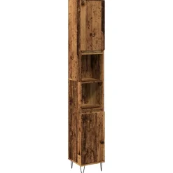 Vidaxl Armoire de salle de bain vieux bois 30x30x190cm bois ingénierie* Meuble Wc