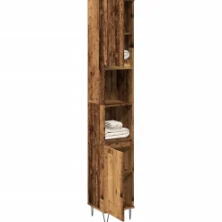 Vidaxl Armoire de salle de bain vieux bois 30x30x190cm bois ingénierie* Meuble Wc