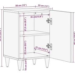 Vidaxl Armoire de salle de bain 38x33x58 cm bois massif de manguier* Meuble Wc