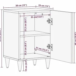 Vidaxl Armoire de salle de bain 38x33x58 cm bois massif de manguier* Meuble Wc