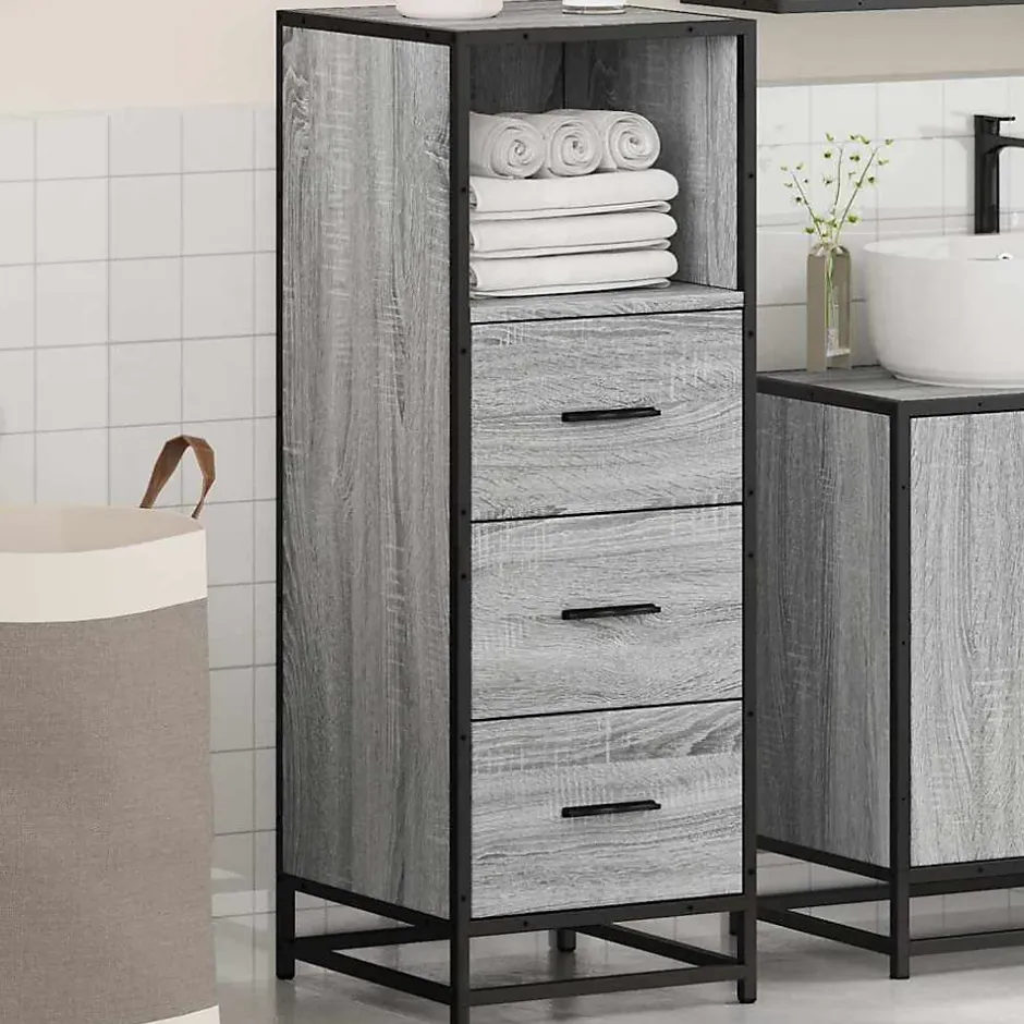 Vidaxl Armoire de salle de bain sonoma gris 35x37,5x100 cm* Meuble Wc