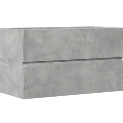 Vidaxl Armoire de salle de bain suspendue gris béton bois d'ingénierie* Meuble Wc