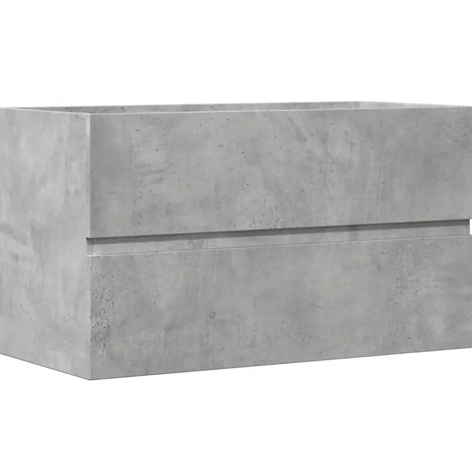 Vidaxl Armoire de salle de bain suspendue gris béton bois d'ingénierie* Meuble Wc