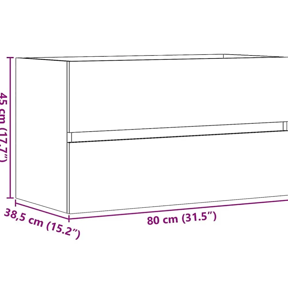 Vidaxl Armoire de salle de bain suspendue gris béton bois d'ingénierie* Meuble Wc