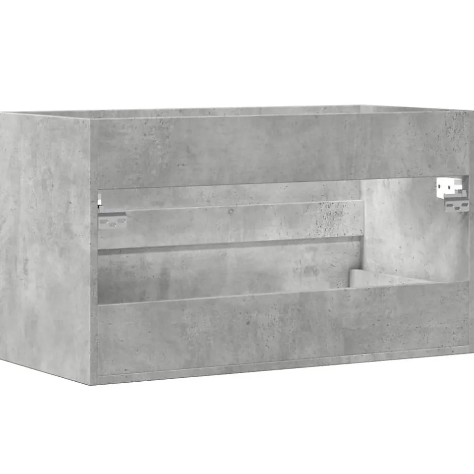 Vidaxl Armoire de salle de bain suspendue gris béton bois d'ingénierie* Meuble Wc