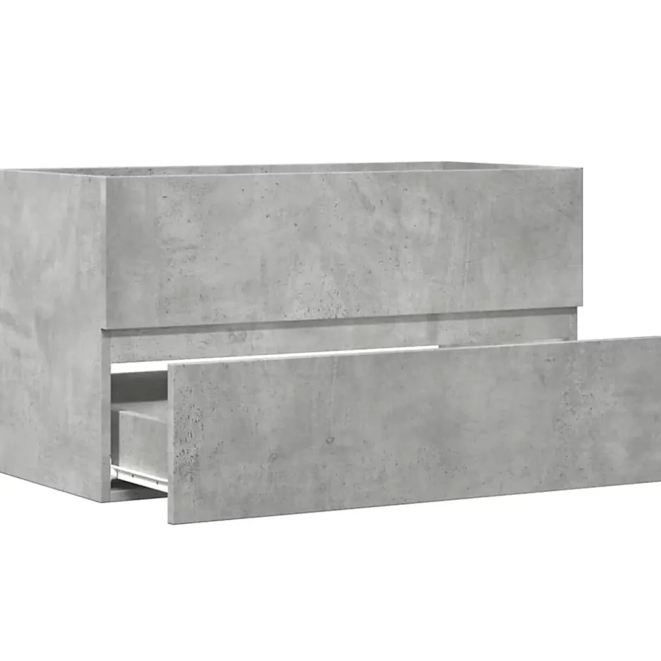 Vidaxl Armoire de salle de bain suspendue gris béton bois d'ingénierie* Meuble Wc