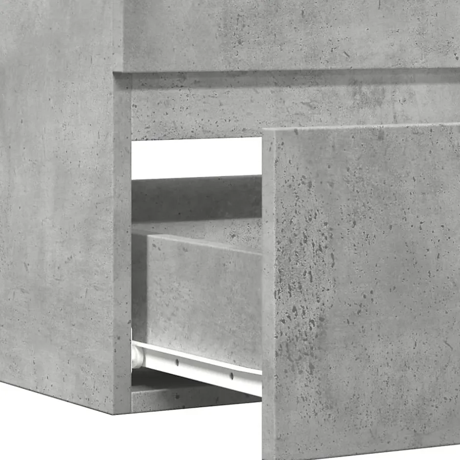 Vidaxl Armoire de salle de bain suspendue gris béton bois d'ingénierie* Meuble Wc