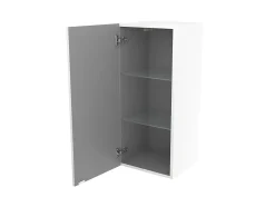 GoodHome Armoire de salle de bains blanc brillant l.40 x H.90 x P.36 cm, Imandra* Colonne De Salle De Bains|Meuble De Salle De Bains Faible Profondeur