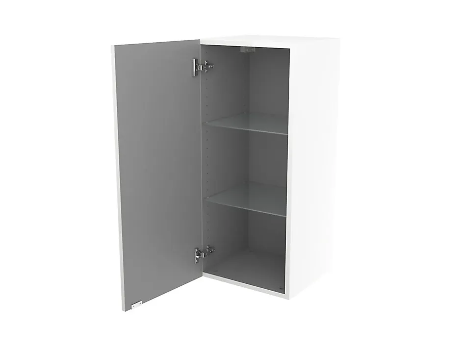GoodHome Armoire de salle de bains blanc brillant l.40 x H.90 x P.36 cm, Imandra* Colonne De Salle De Bains|Meuble De Salle De Bains Faible Profondeur