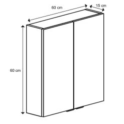 GoodHome Armoire de salle de bains faible profondeur blanc brillant l.60 x H.60 x P.15 cm, Imandra